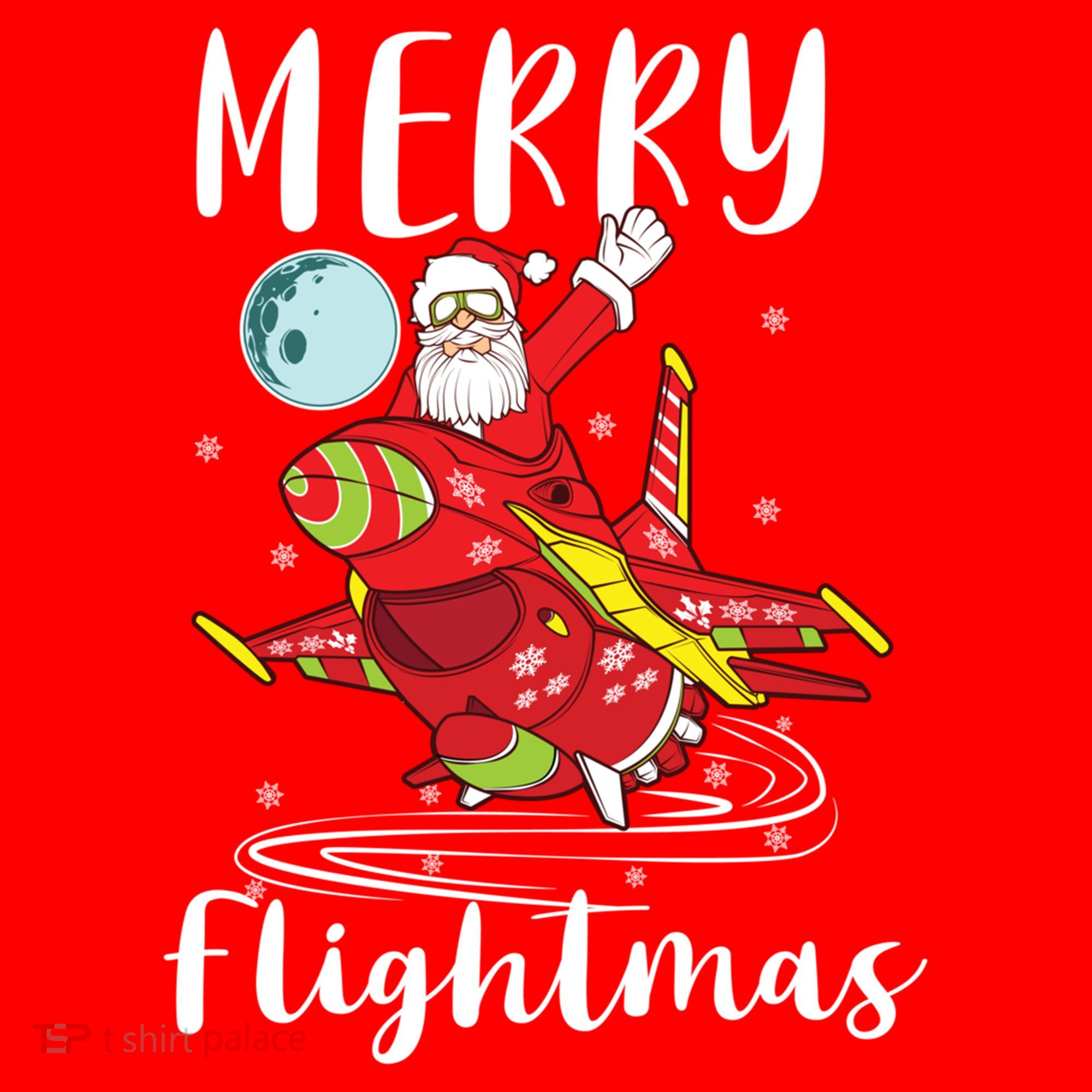 Merry Flightmas Santa Claus Pilot Flying Airplane Aviation Cool Gift Santa Hat