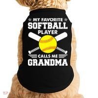 My Favorite Softball Player Calls Me Grandma Funny Doggie Tank thumb 0