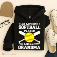My Favorite Softball Player Calls Me Grandma Funny Hoodie thumb 4