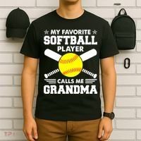 My Favorite Softball Player Calls Me Grandma Funny T-Shirt thumb 6
