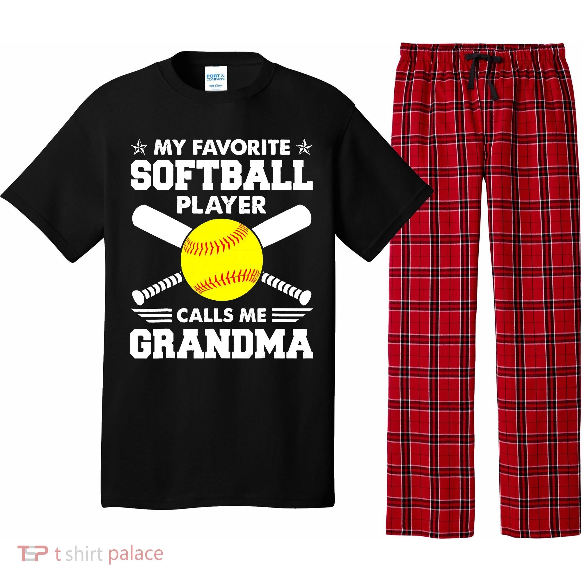 My Favorite Softball Player Calls Me Grandma Funny Pajama Set