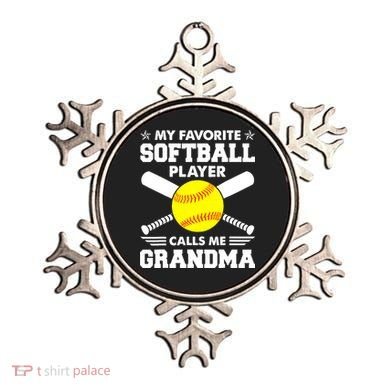 My Favorite Softball Player Calls Me Grandma Funny Ornament