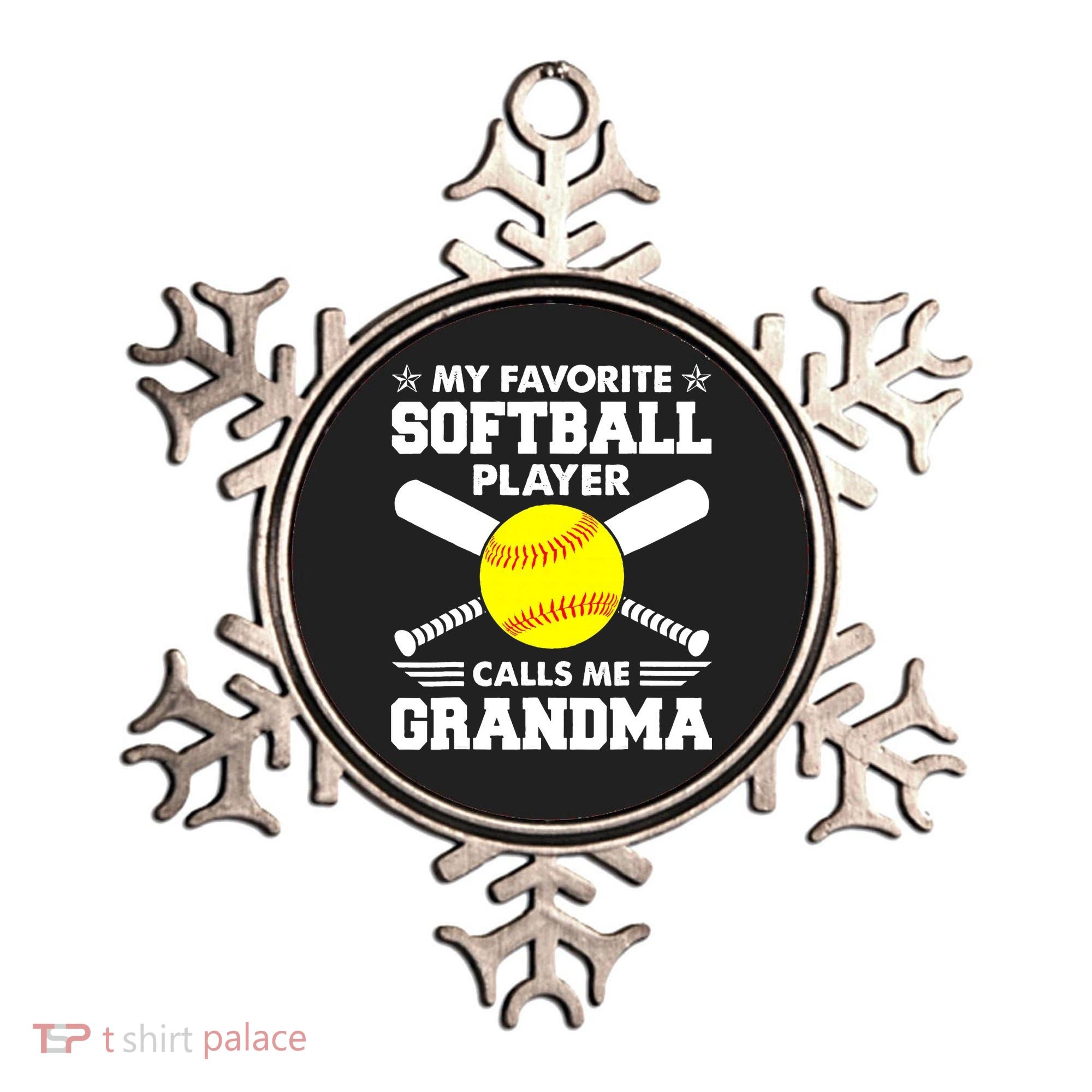 My Favorite Softball Player Calls Me Grandma Funny Ornament
