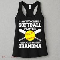 My Favorite Softball Player Calls Me Grandma Funny Women's Tank Top thumb 3