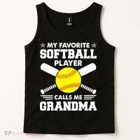 My Favorite Softball Player Calls Me Grandma Funny Tank Top thumb 2