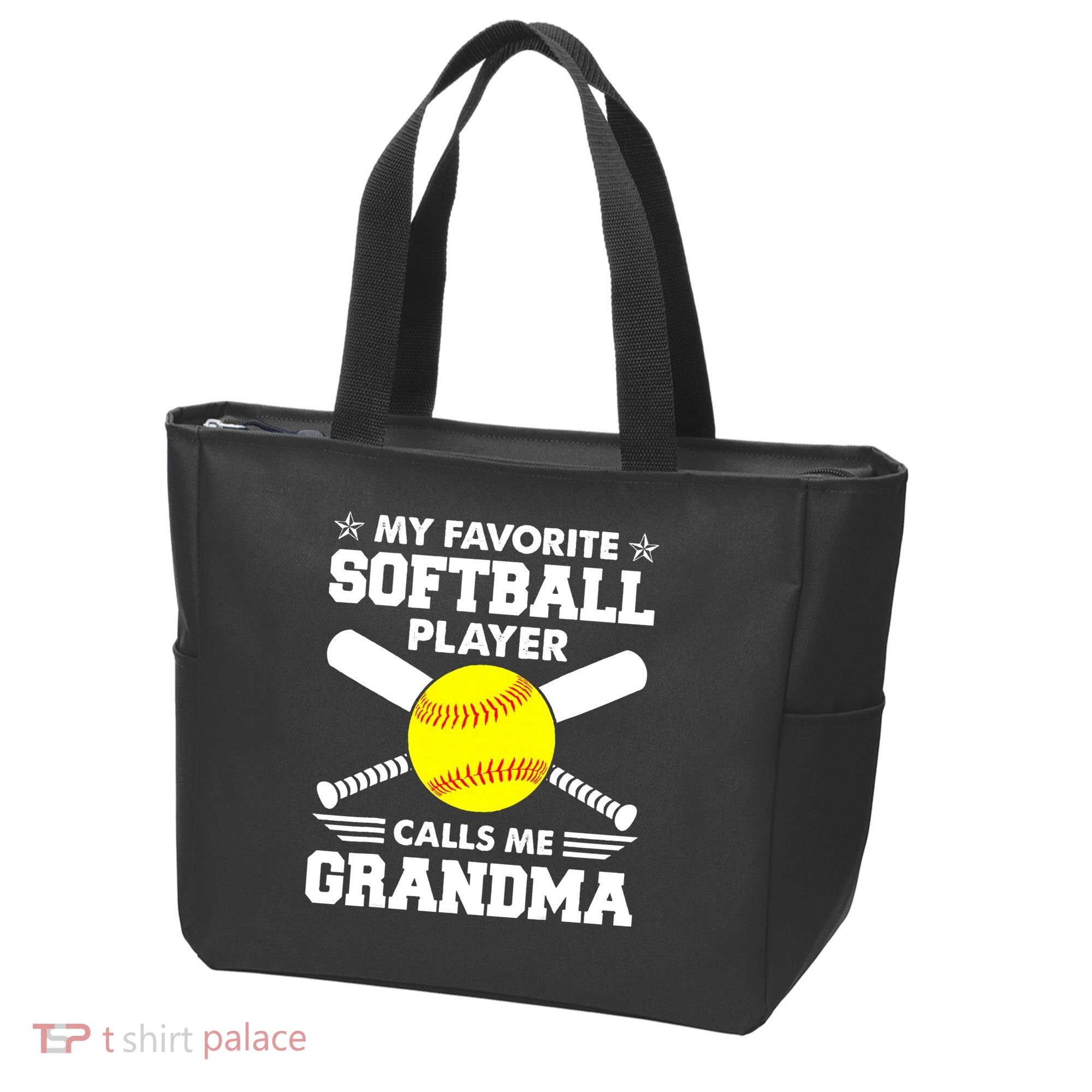 My Favorite Softball Player Calls Me Grandma Funny Tote Bag