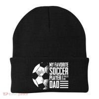 My Favorite Soccer Player Calls Me Dad Funny Soccer Great Gift Beanie thumb 0