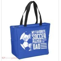 My Favorite Soccer Player Calls Me Dad Funny Soccer Great Gift Tote Bag thumb 2