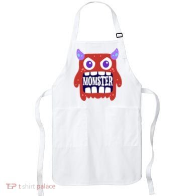 Momster Funny Spooky Halloween Apron