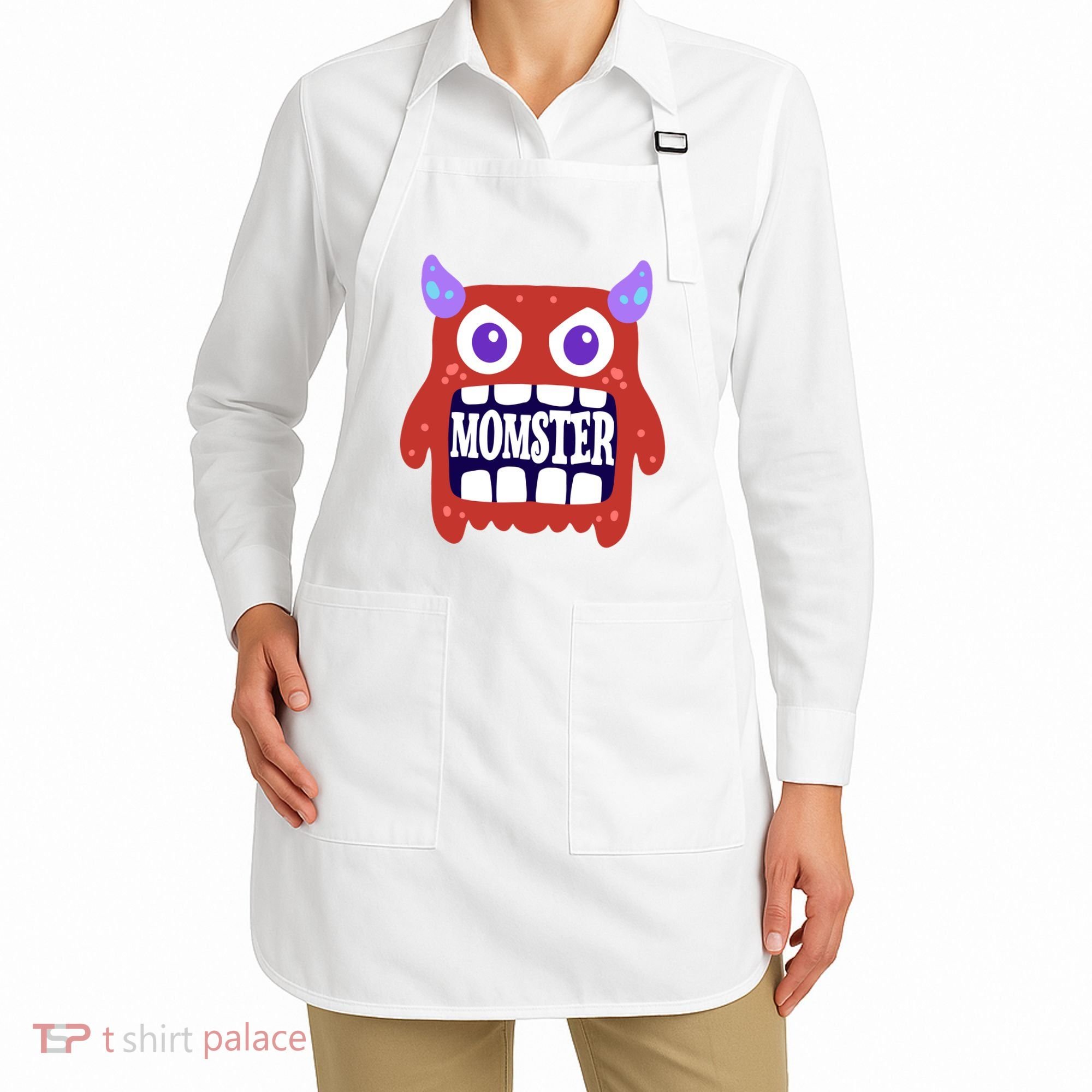 Momster Funny Spooky Halloween Apron