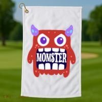 Momster Funny Spooky Halloween Golf Towel thumb 1