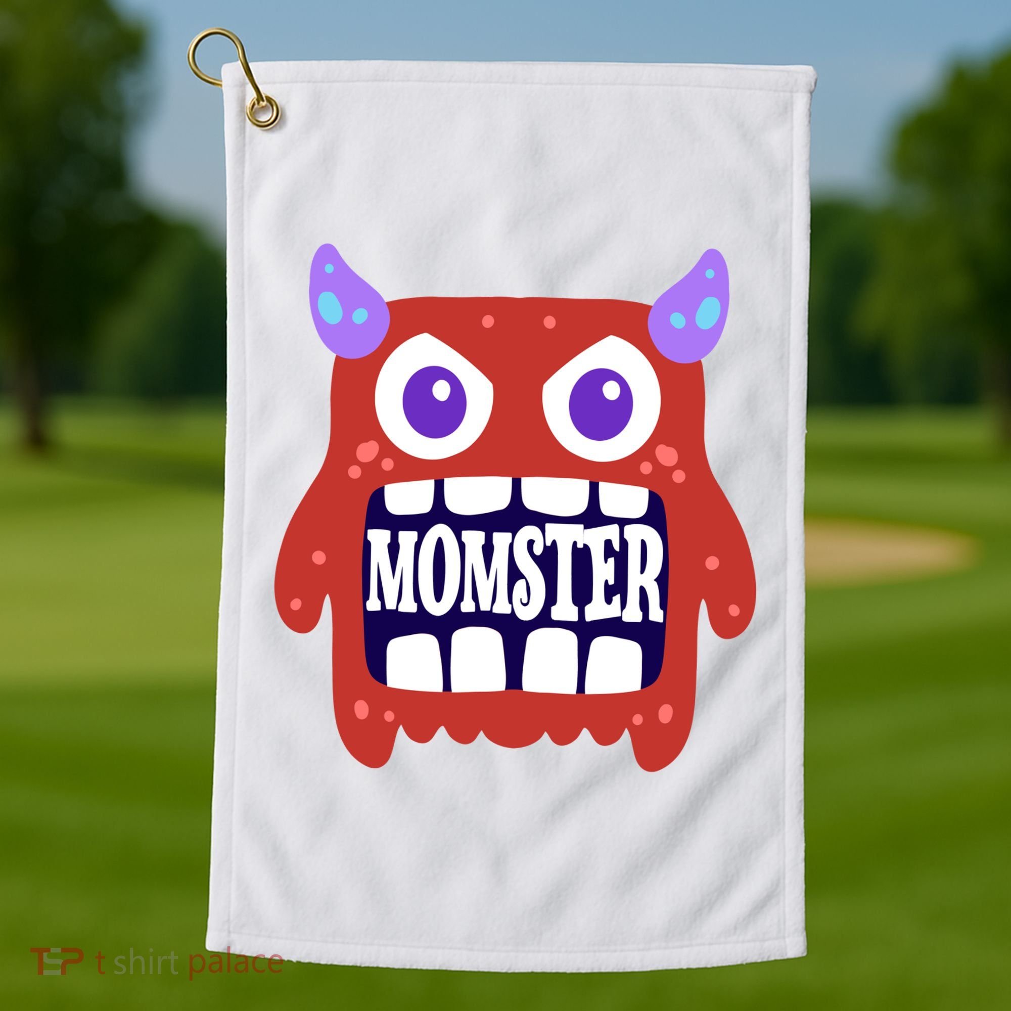 Momster Funny Spooky Halloween Golf Towel