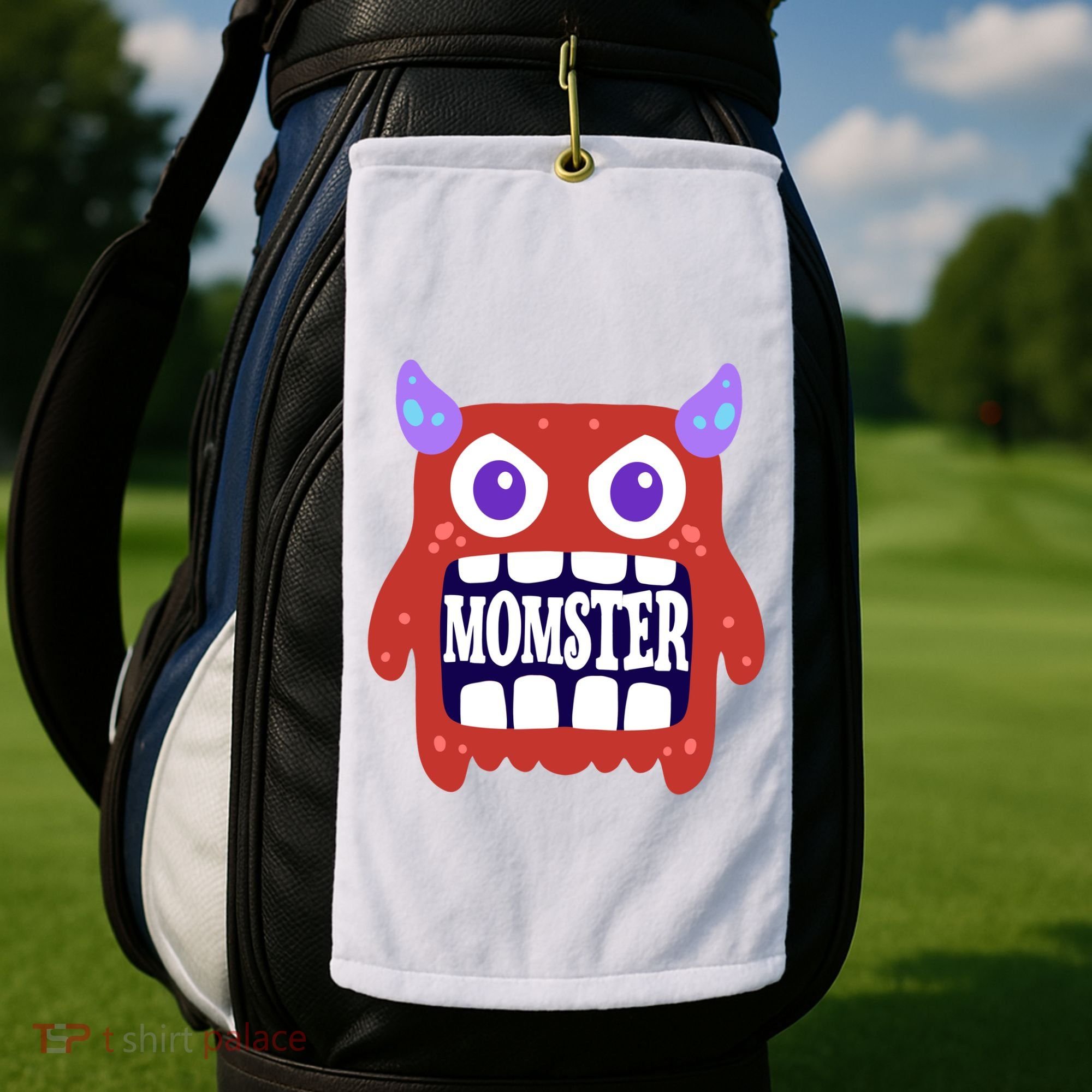 Momster Funny Spooky Halloween Golf Towel