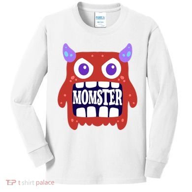 Momster Funny Spooky Halloween Kids Long Sleeve Shirt