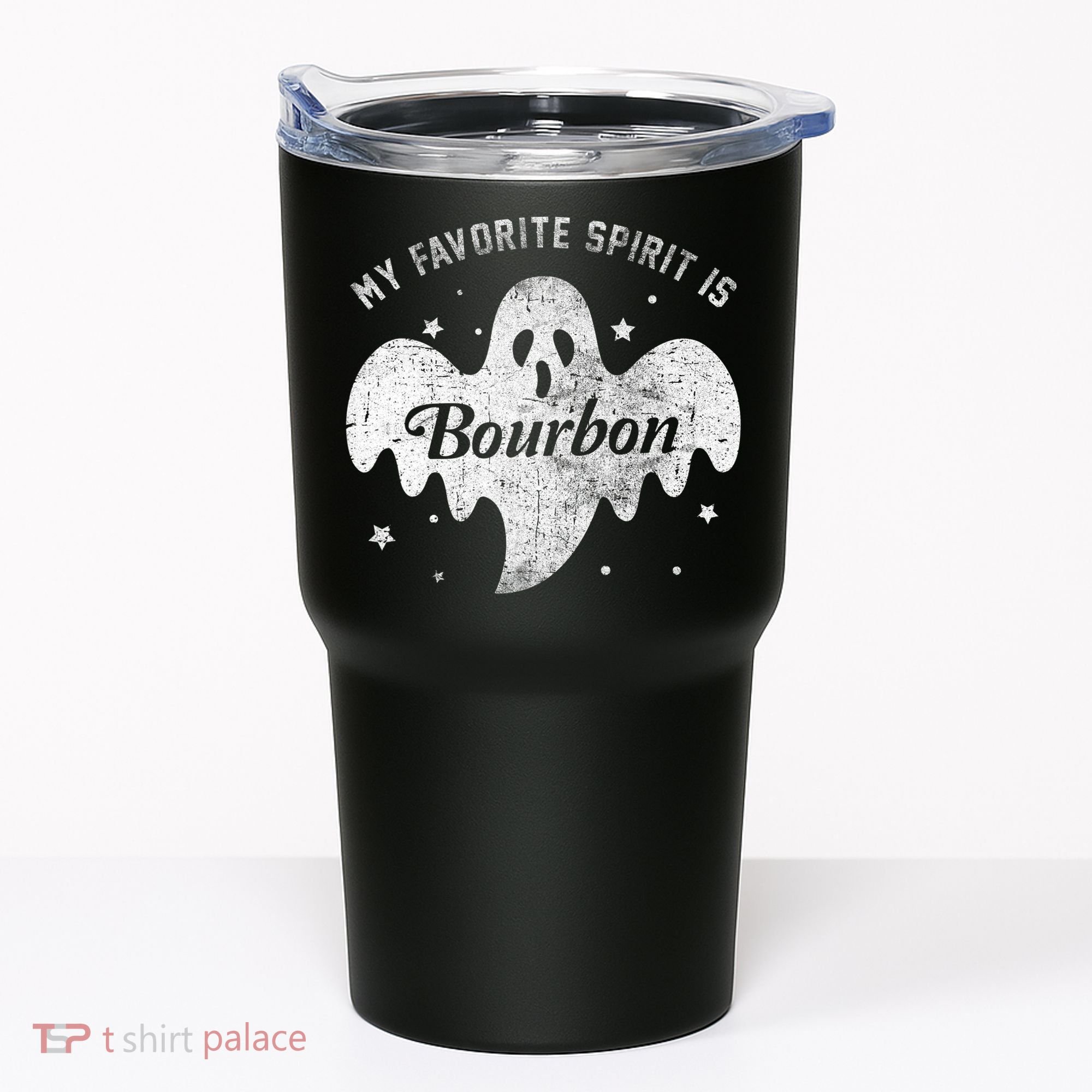My Favorite Spirit Is Bourbon Funny Boo Ghost Halloween Tumbler