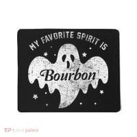My Favorite Spirit Is Bourbon Funny Boo Ghost Halloween Mousepad thumb 0
