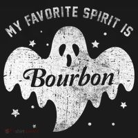 My Favorite Spirit Is Bourbon Funny Boo Ghost Halloween Mousepad thumb 1