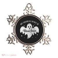 My Favorite Spirit Is Bourbon Funny Boo Ghost Halloween Ornament thumb 0