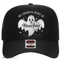 My Favorite Spirit Is Bourbon Funny Boo Ghost Halloween Hat thumb 0