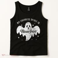 My Favorite Spirit Is Bourbon Funny Boo Ghost Halloween Tank Top thumb 2