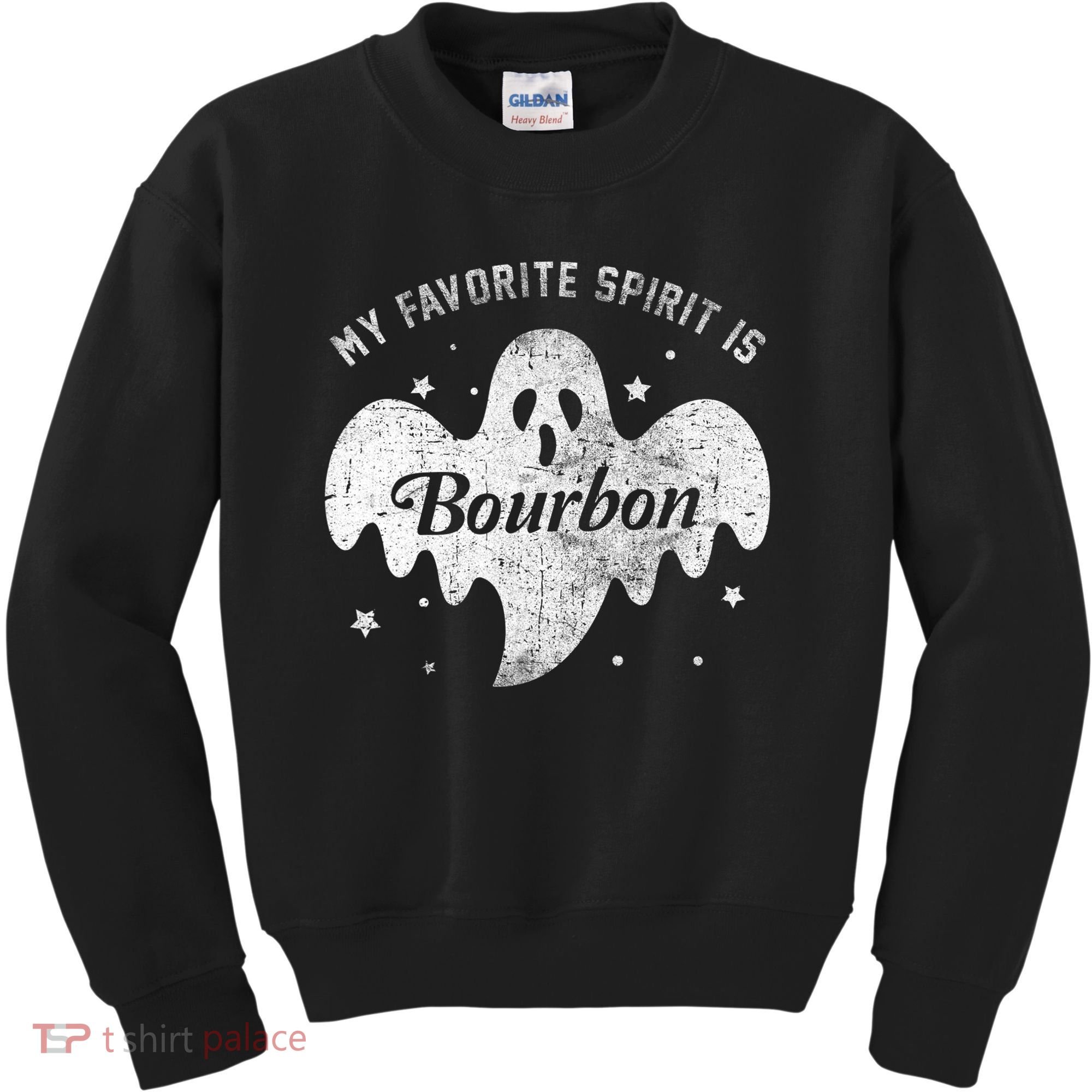My Favorite Spirit Is Bourbon Funny Boo Ghost Halloween Kids Sweatshirt