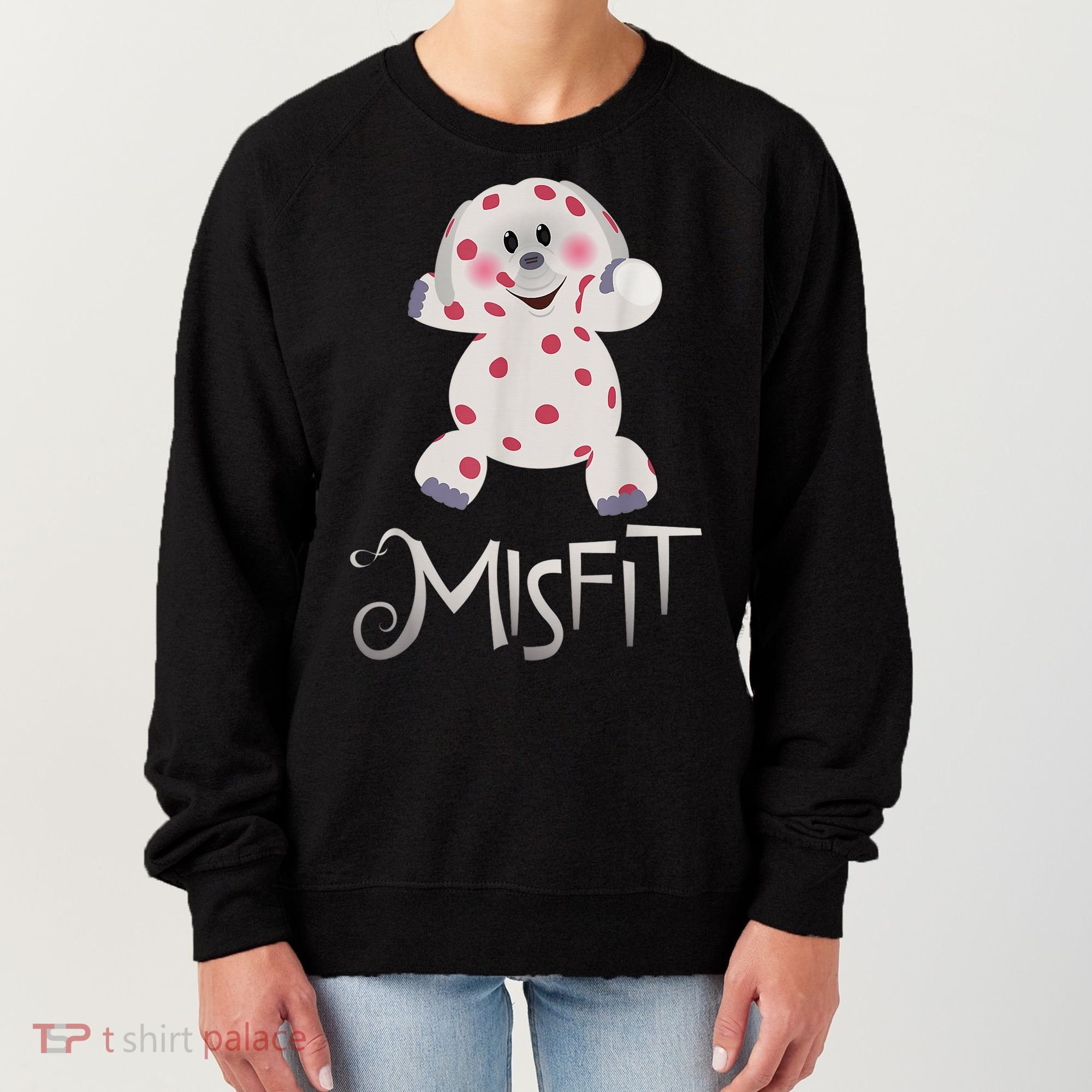 Mis Fit Spotted Elephant Ru Dolph Red Retro Nosed Christmas Women's Sweatshirt
