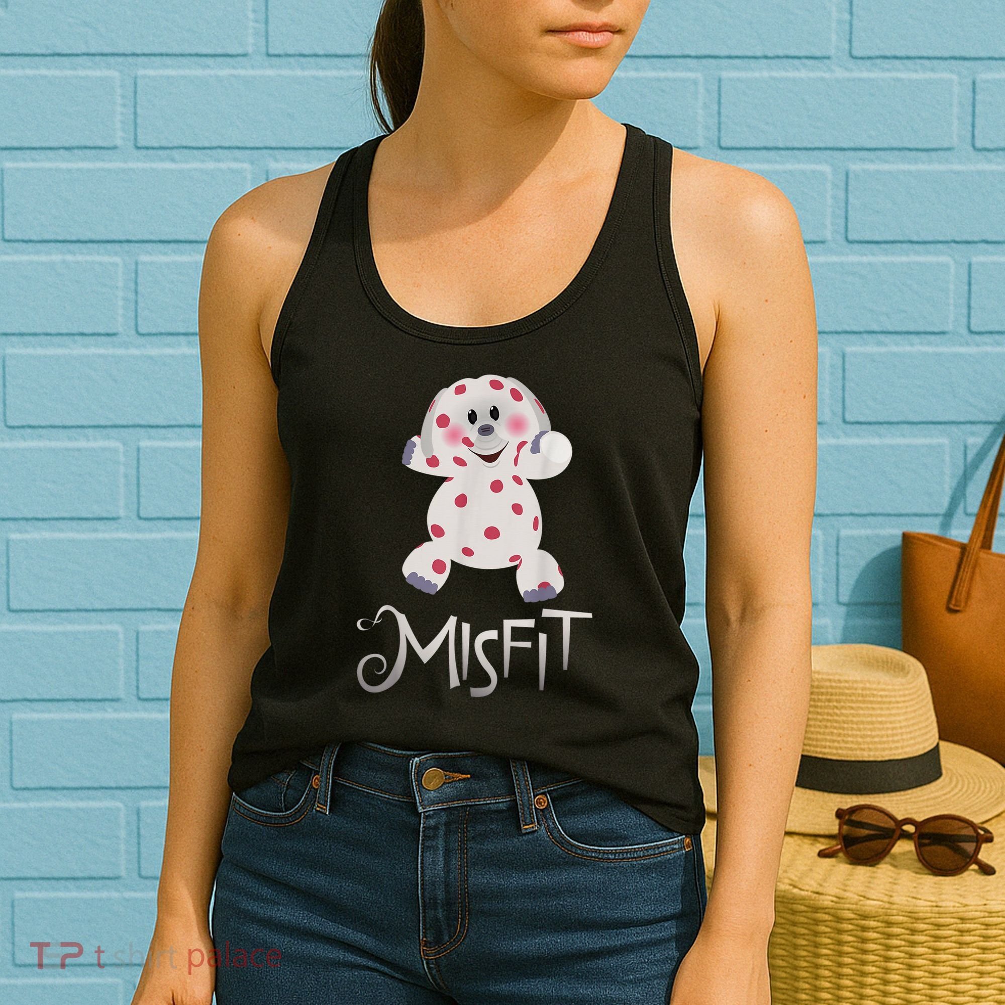 Mis Fit Spotted Elephant Ru Dolph Red Retro Nosed Christmas Women's Tank Top