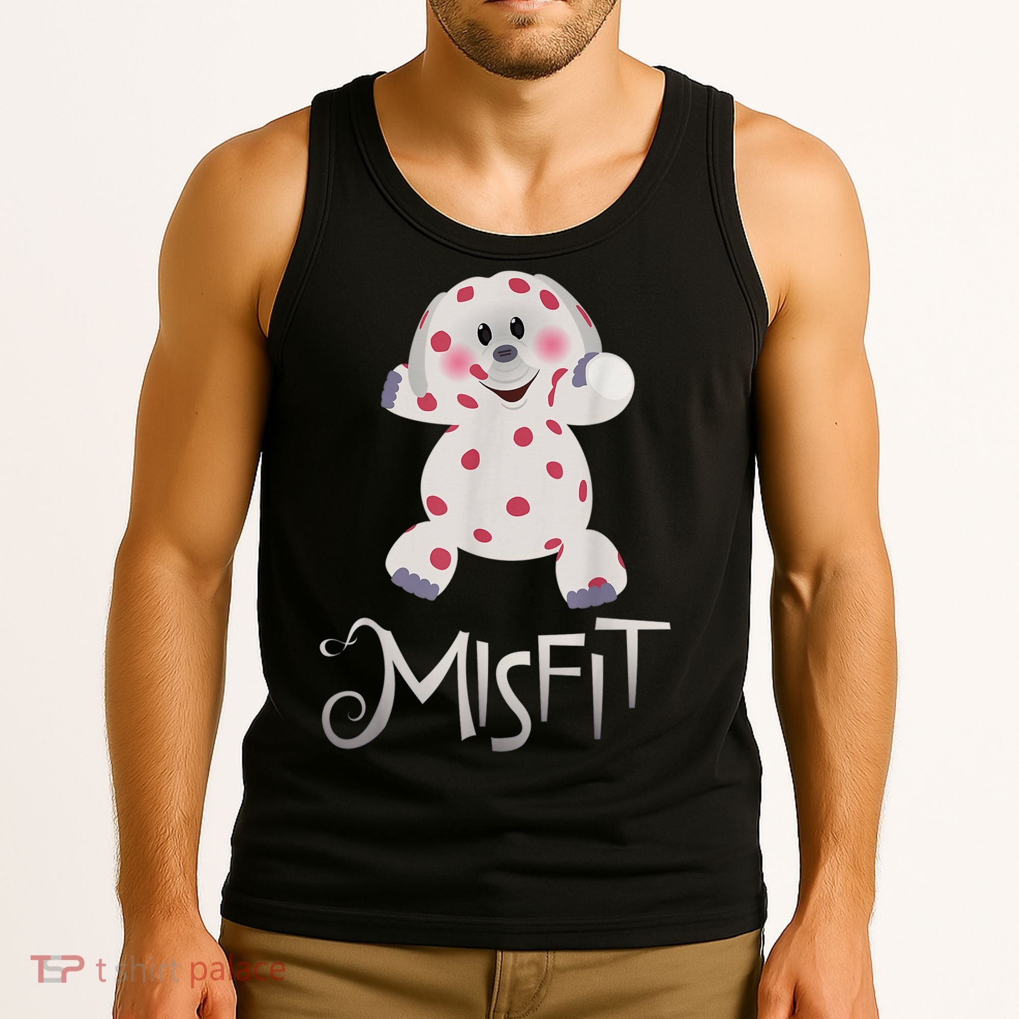 Mis Fit Spotted Elephant Ru Dolph Red Retro Nosed Christmas Tank Top