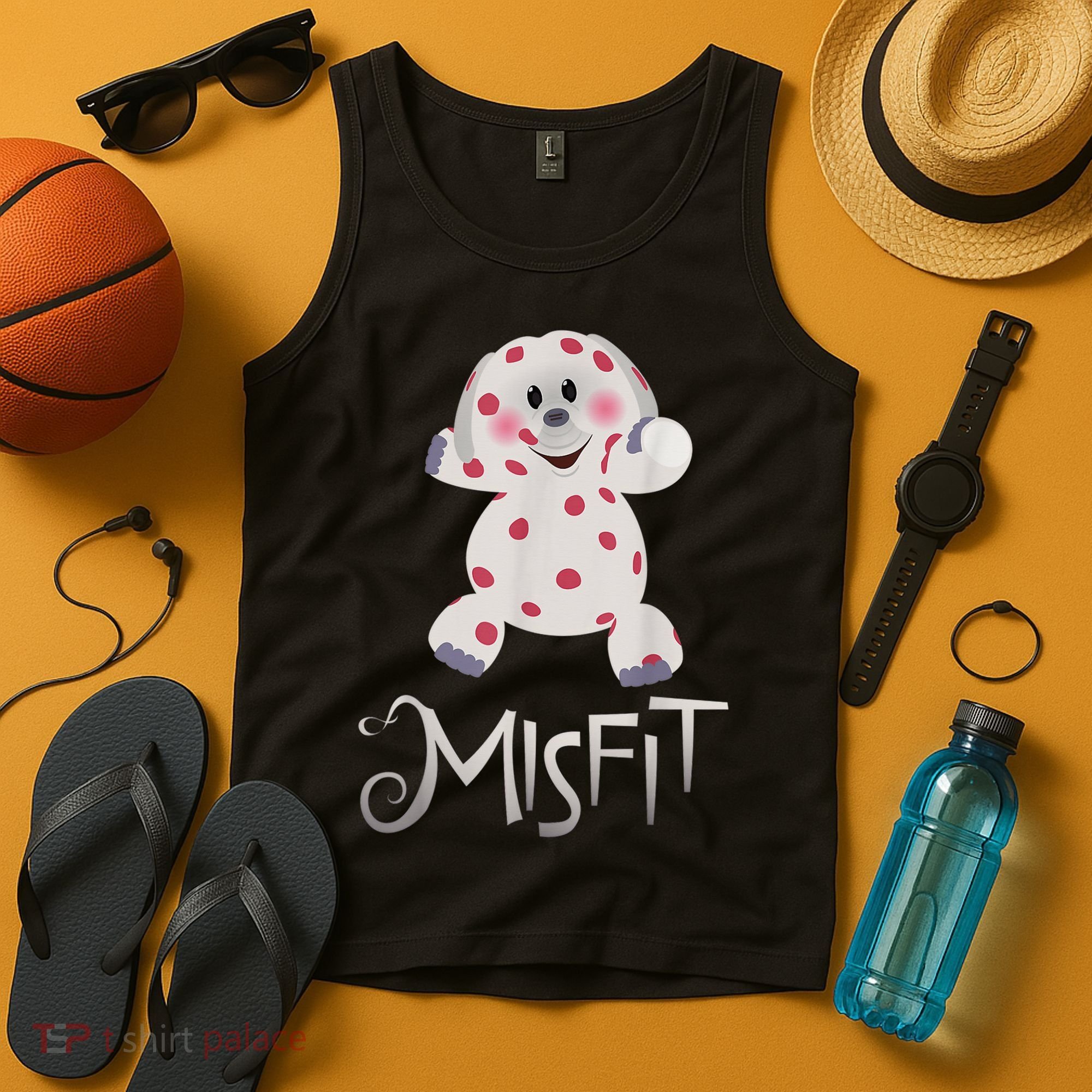 Mis Fit Spotted Elephant Ru Dolph Red Retro Nosed Christmas Tank Top