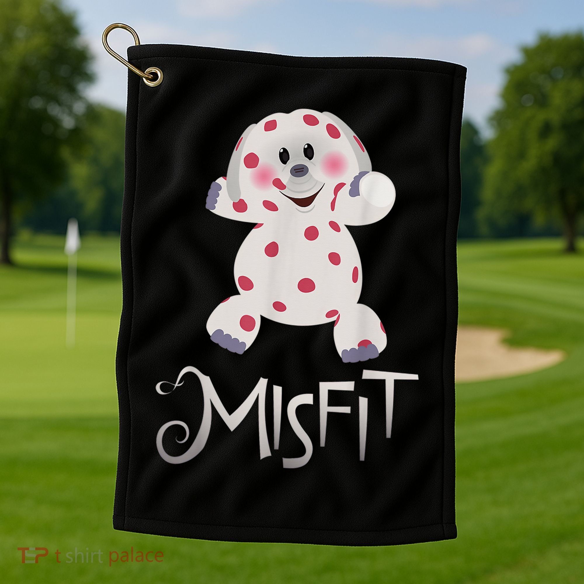 Mis Fit Spotted Elephant Ru Dolph Red Retro Nosed Christmas Golf Towel