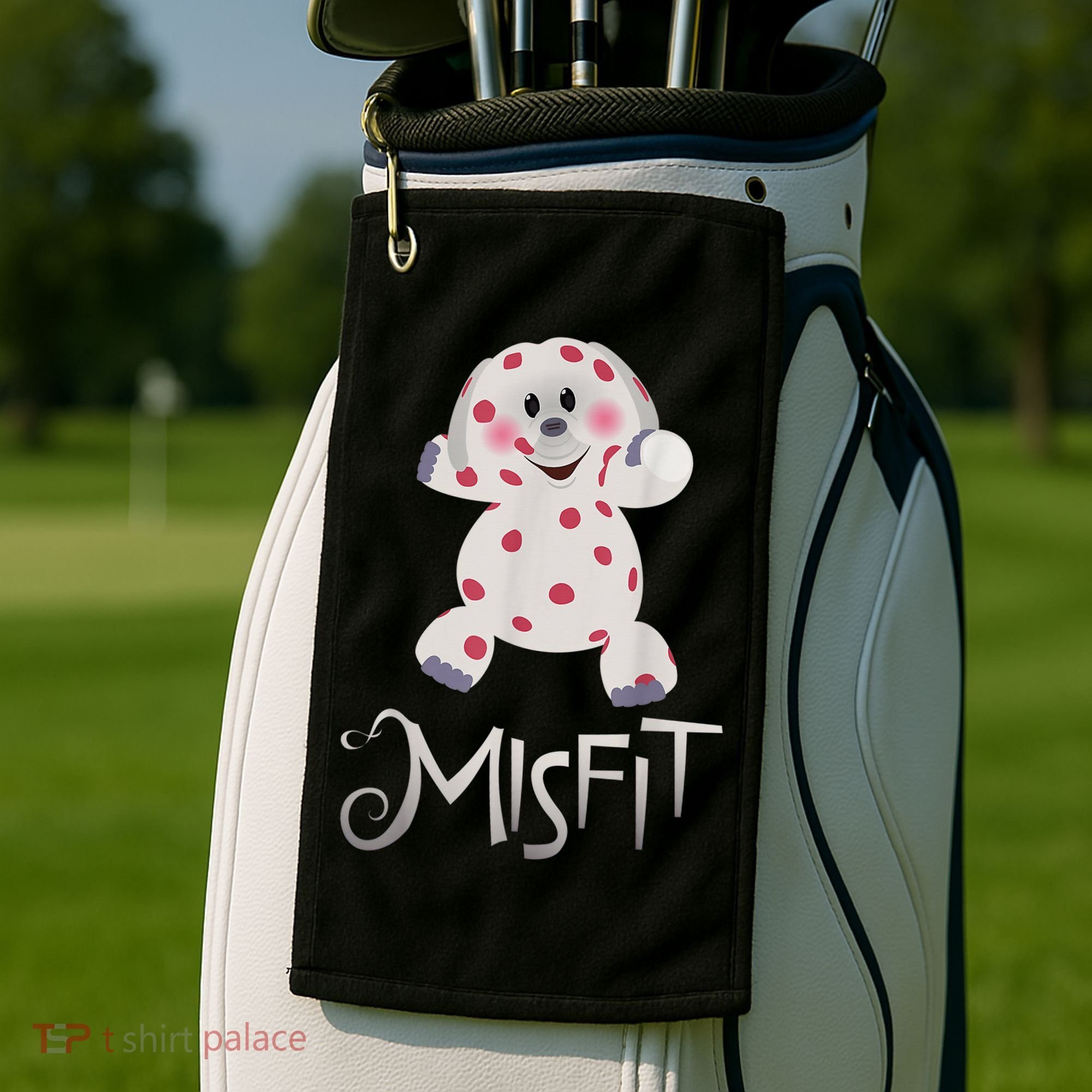 Mis Fit Spotted Elephant Ru Dolph Red Retro Nosed Christmas Golf Towel