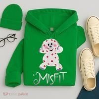 Mis Fit Spotted Elephant Ru Dolph Red Retro Nosed Christmas Hoodie thumb 4