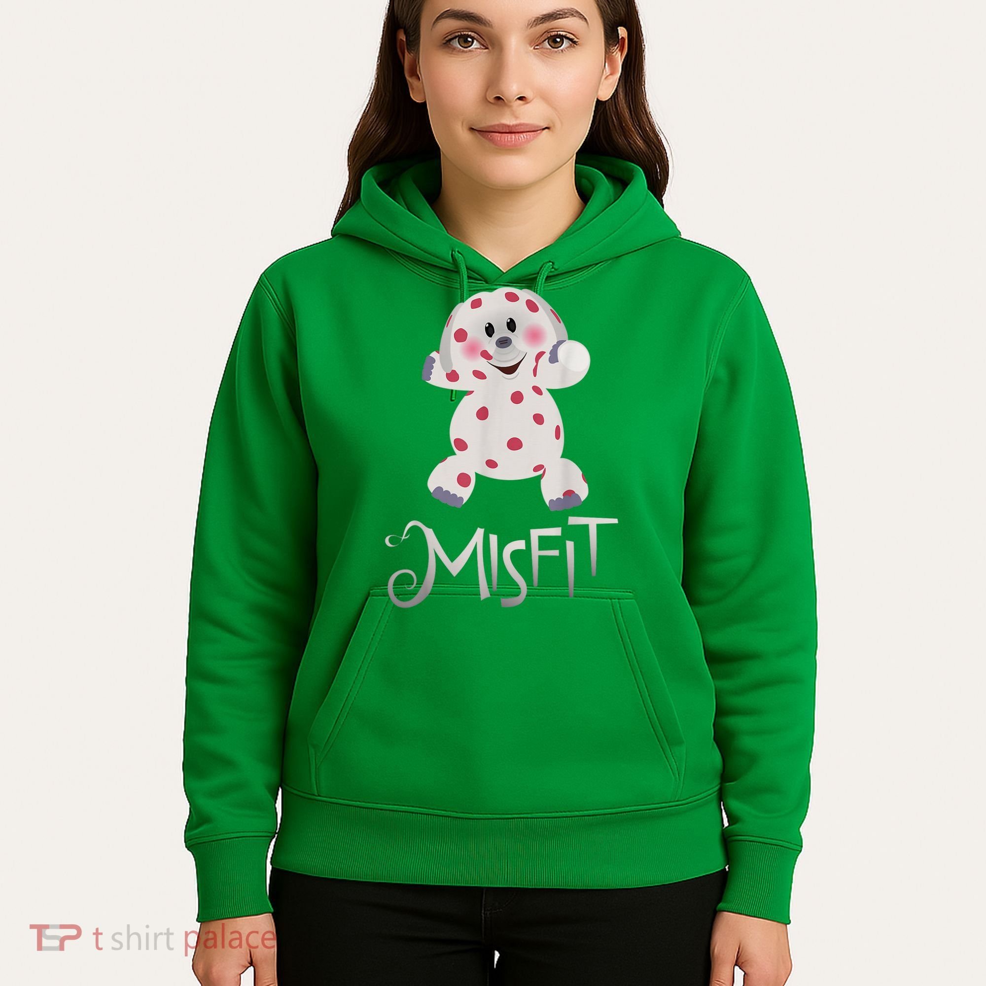 Mis Fit Spotted Elephant Ru Dolph Red Retro Nosed Christmas Hoodie