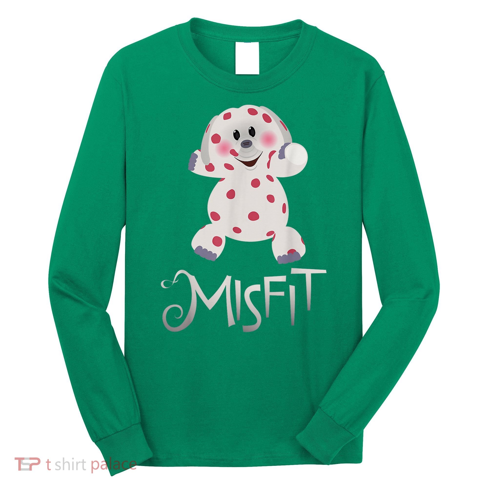 Mis Fit Spotted Elephant Ru Dolph Red Retro Nosed Christmas Long Sleeve Shirt