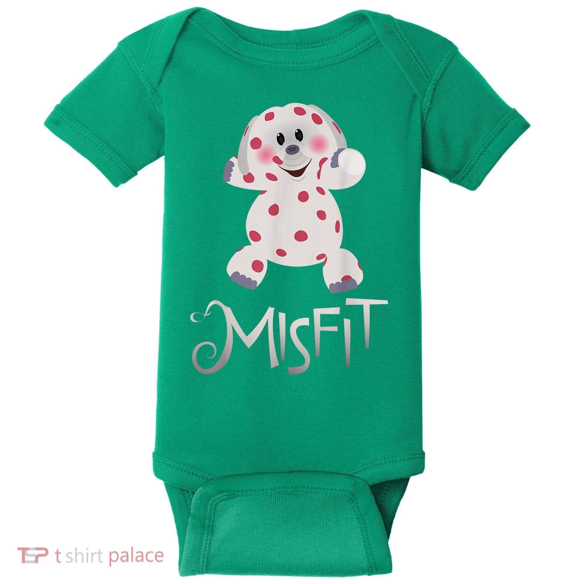 Mis Fit Spotted Elephant Ru Dolph Red Retro Nosed Christmas Baby Bodysuit