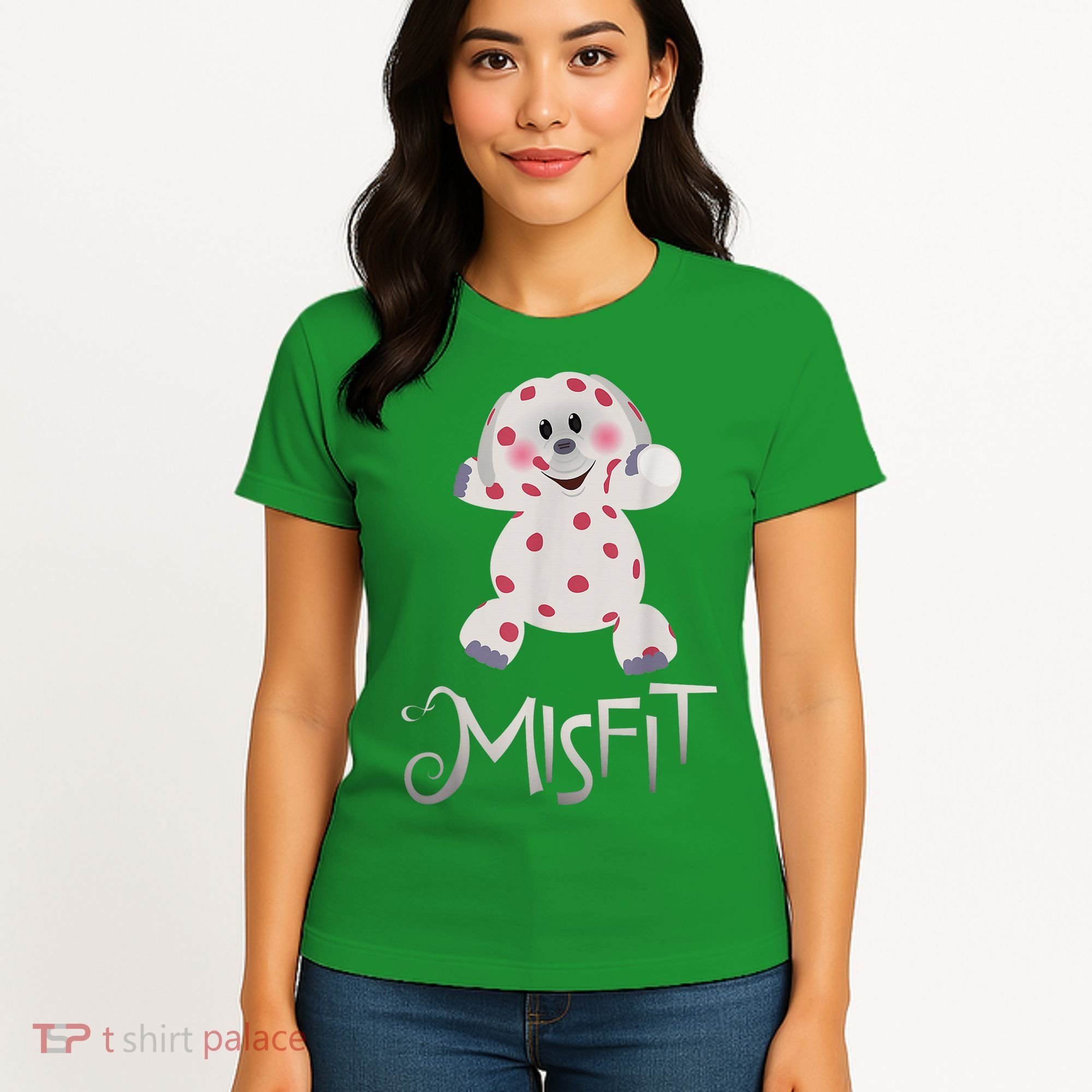 Mis Fit Spotted Elephant Ru Dolph Red Retro Nosed Christmas Women's T-Shirt