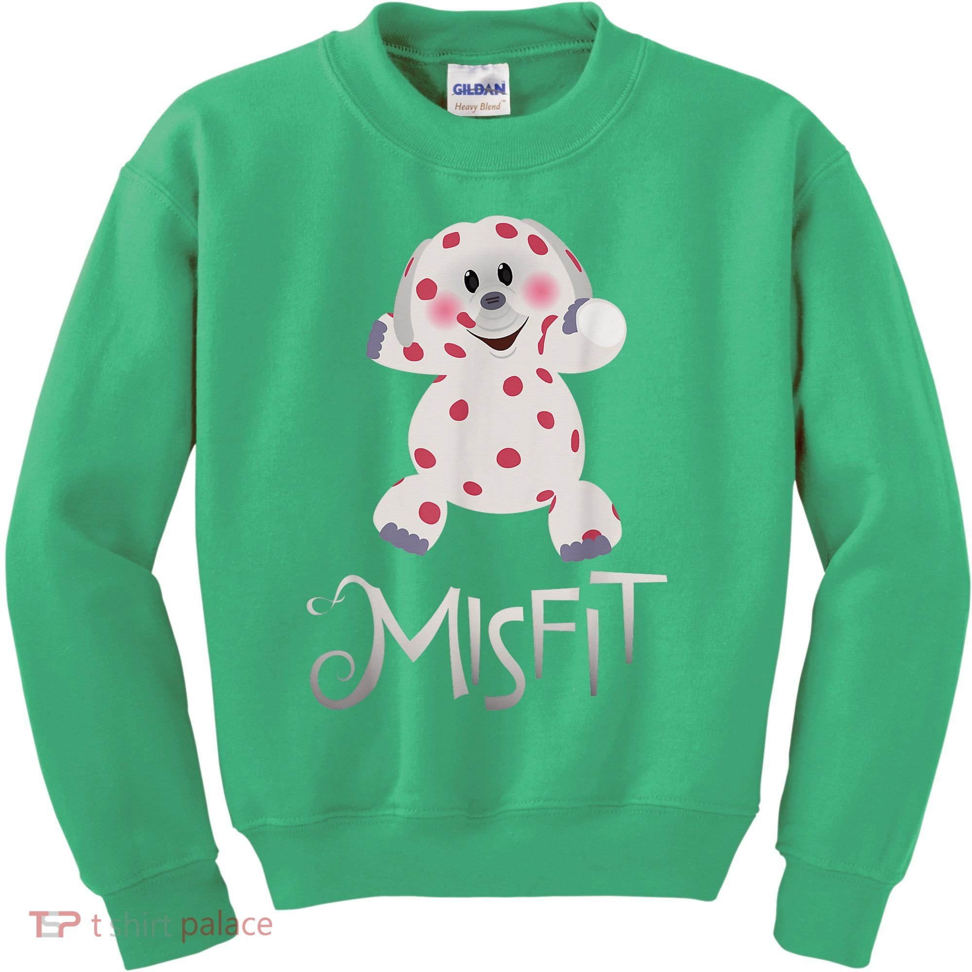 Mis Fit Spotted Elephant Ru Dolph Red Retro Nosed Christmas Kids Sweatshirt