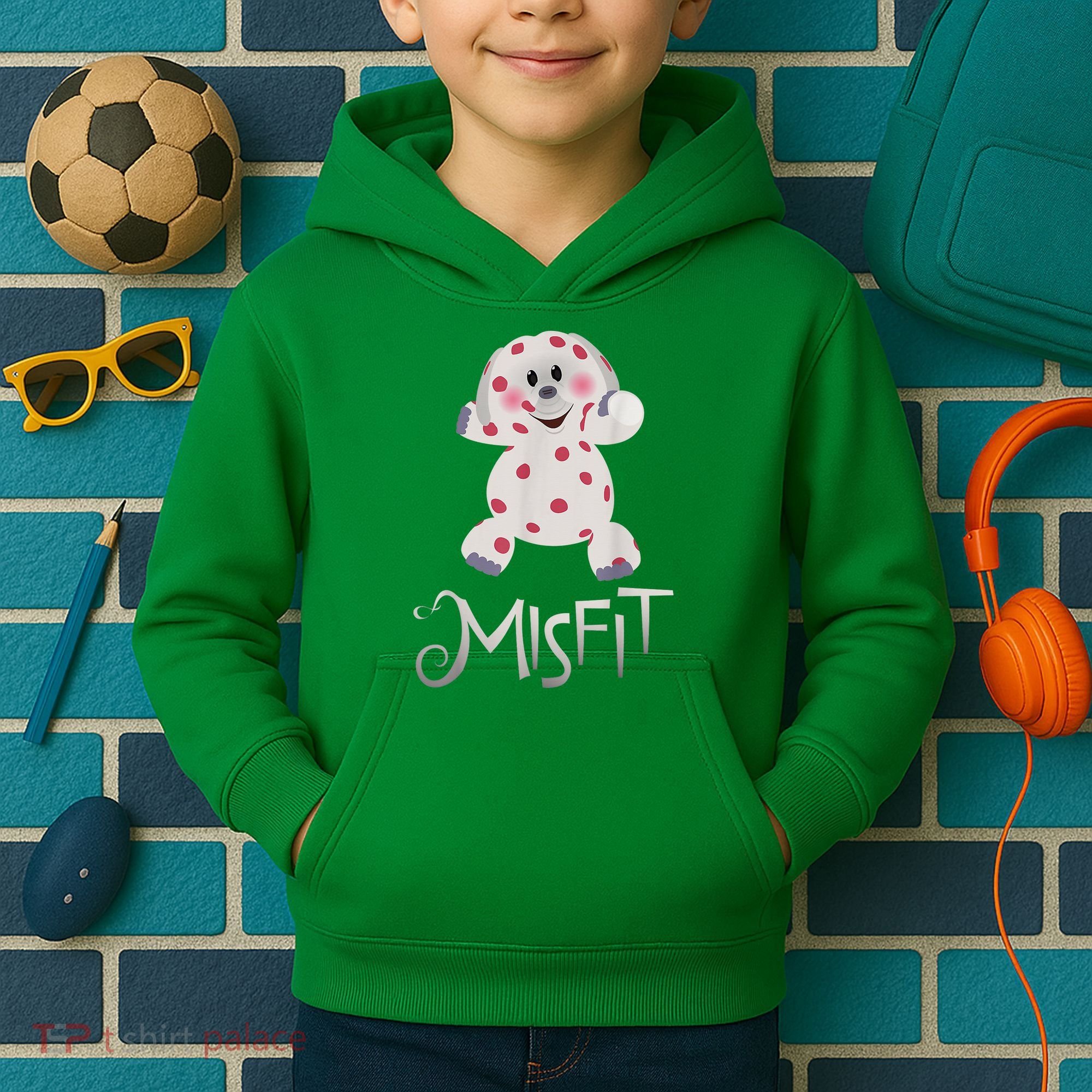Mis Fit Spotted Elephant Ru Dolph Red Retro Nosed Christmas Kids Hoodie