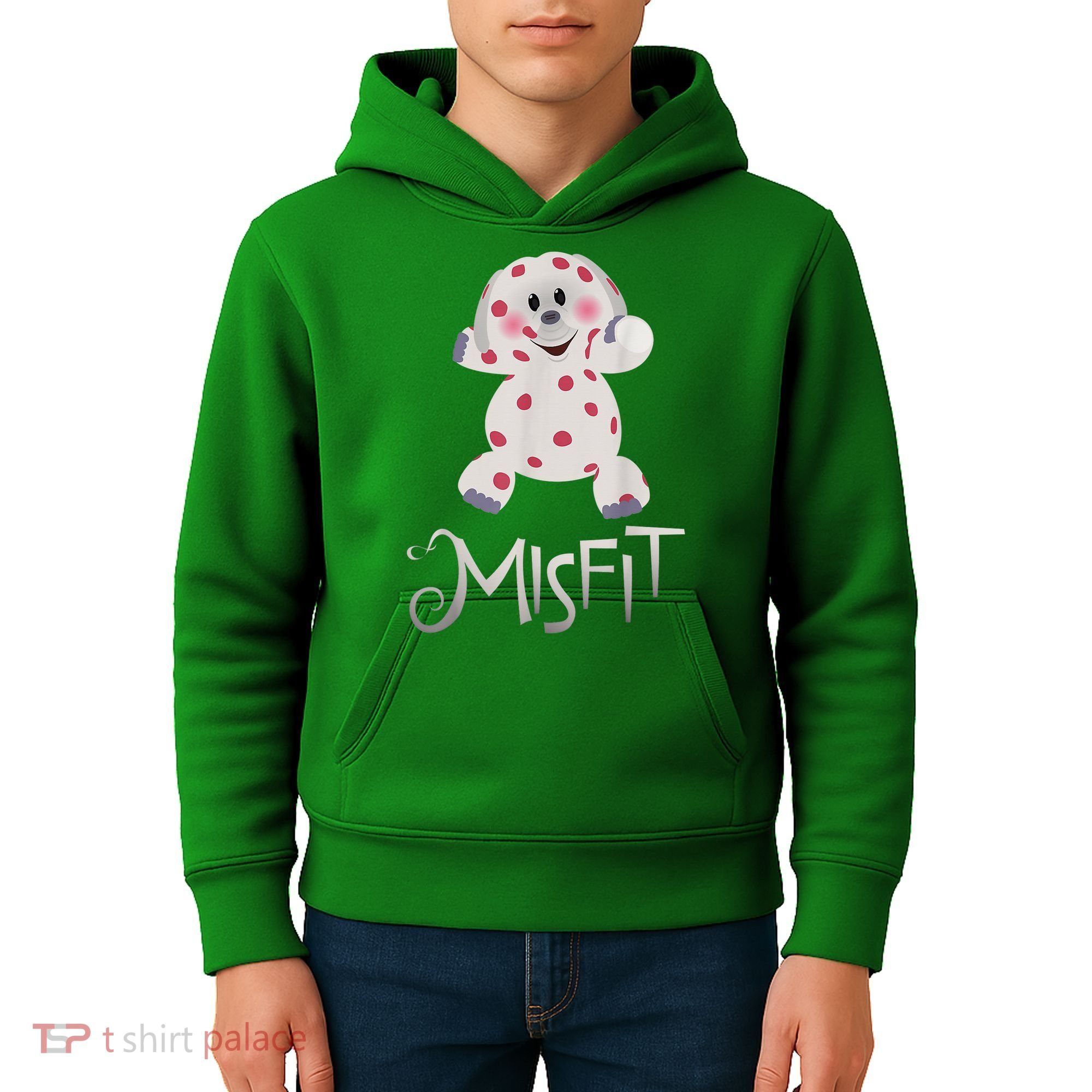 Mis Fit Spotted Elephant Ru Dolph Red Retro Nosed Christmas Kids Hoodie