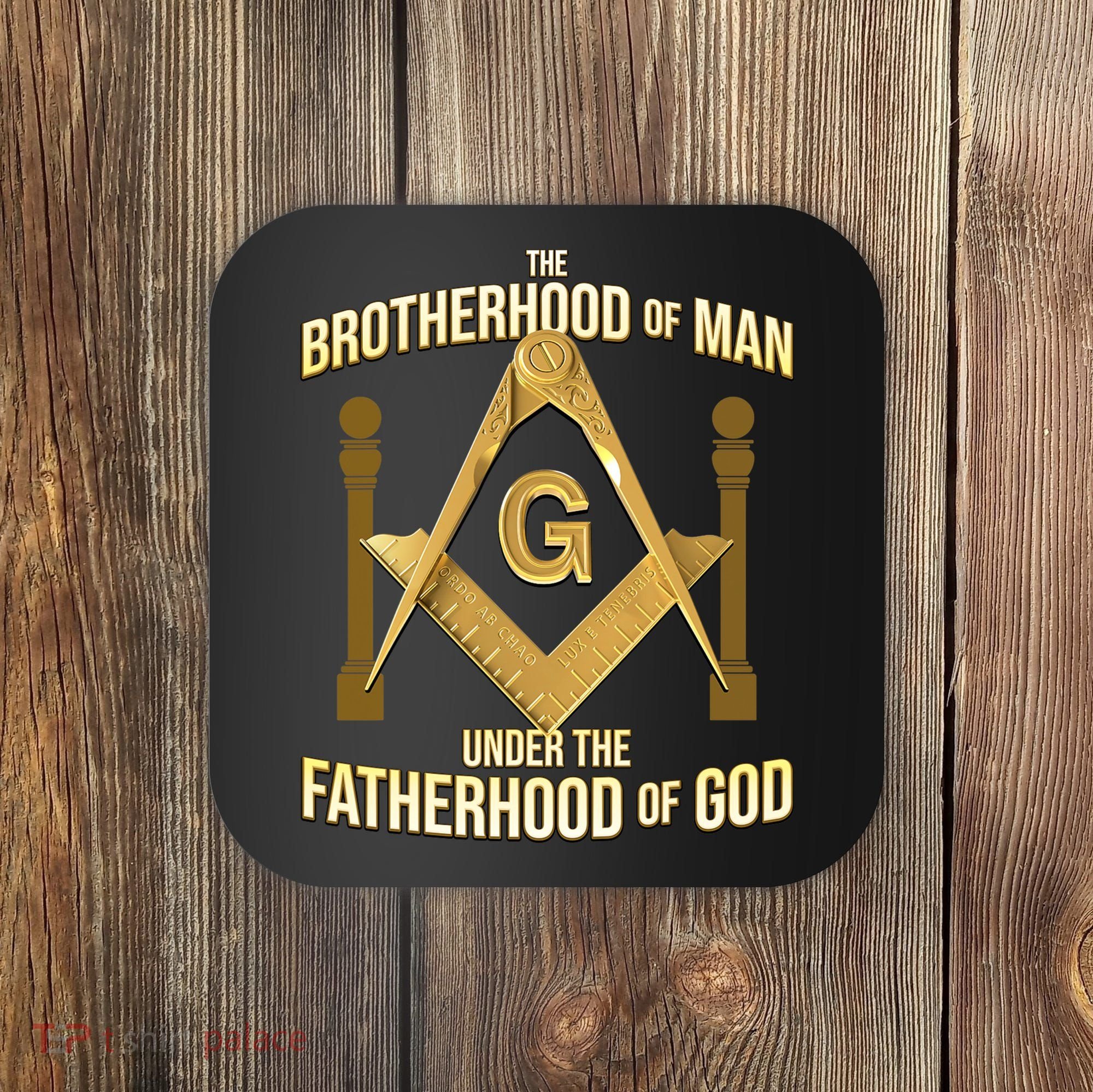 Masonic Fatherhood Square & Compass Freemason Coaster