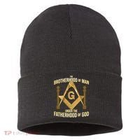 Masonic Fatherhood Square & Compass Freemason Sustainable Knit Beanie thumb 0