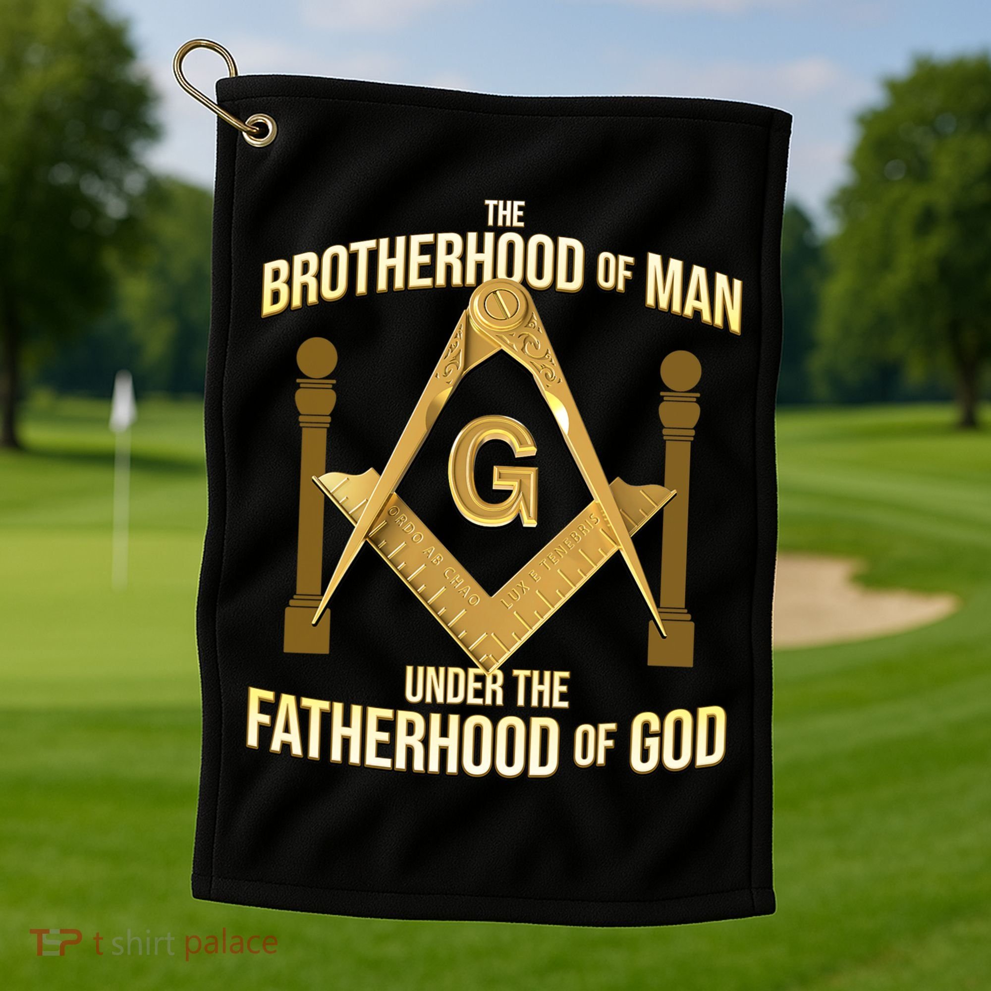 Masonic Fatherhood Square & Compass Freemason Golf Towel