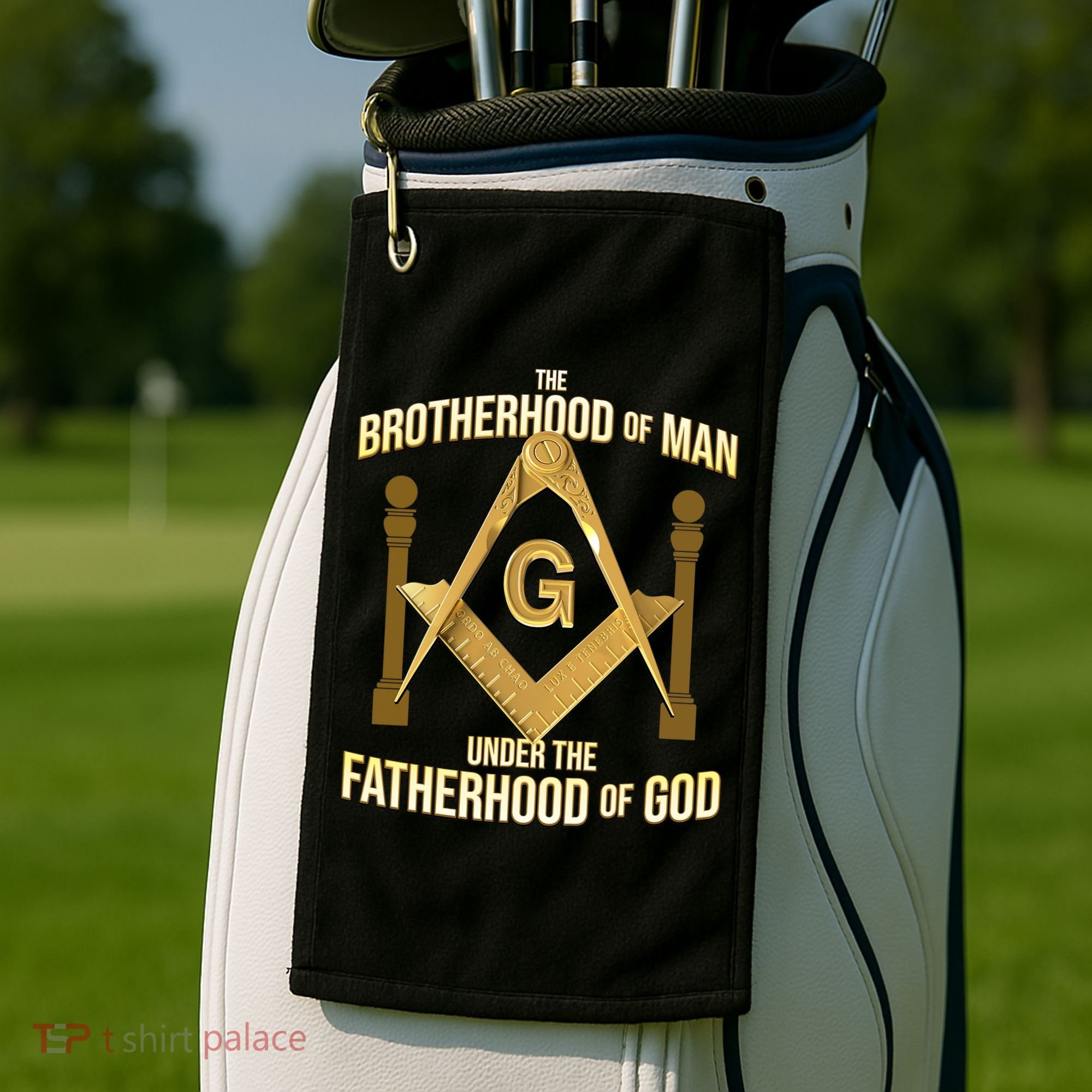 Masonic Fatherhood Square & Compass Freemason Golf Towel