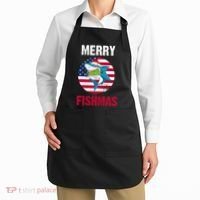 Merry Fishmas Shark America Christmas Apron thumb 2