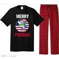 Merry Fishmas Shark America Christmas Pajama Set thumb 0