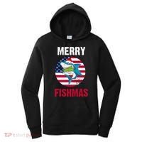 Merry Fishmas Shark America Christmas Women's Hoodie thumb 0