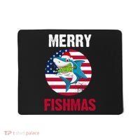Merry Fishmas Shark America Christmas Mousepad thumb 0