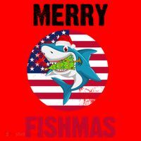 Merry Fishmas Shark America Christmas Santa Hat thumb 1