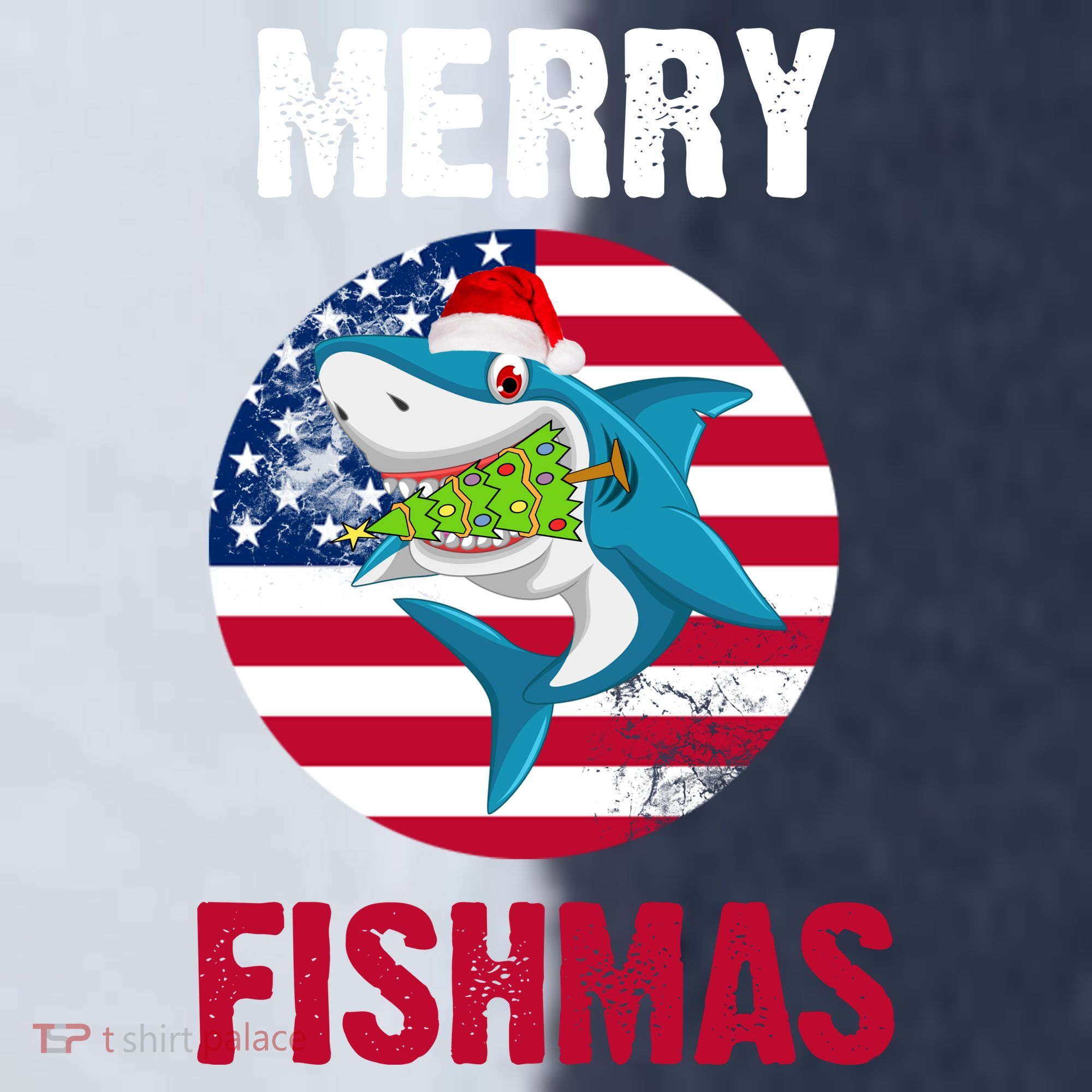 Merry Fishmas Shark America Christmas Sport-Tek Competitor United Soccer Jersey