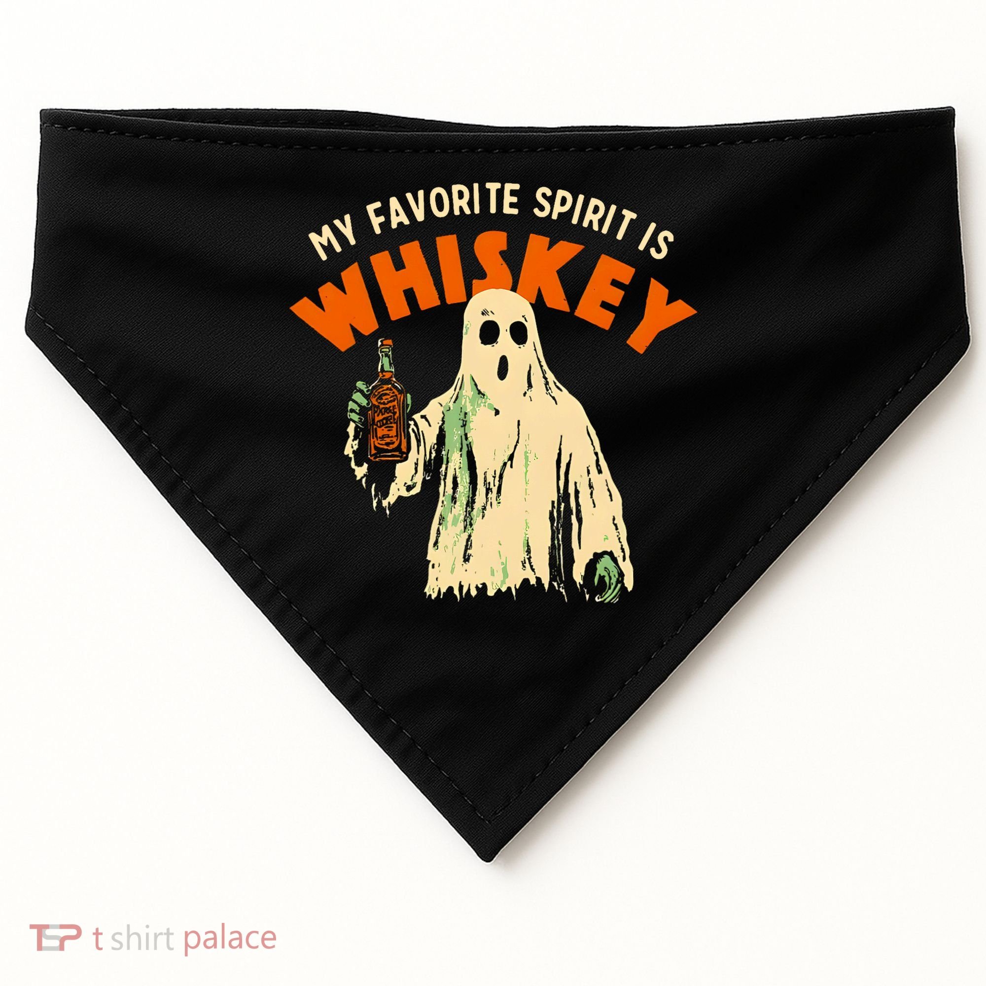 My Favorite Spirit Is Whiskey USA-Made Doggie Bandana